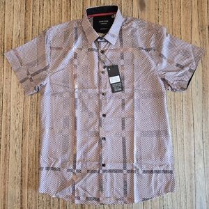 SilverStone‎ Button Down Mens Medium Light Purple Short Sleeve